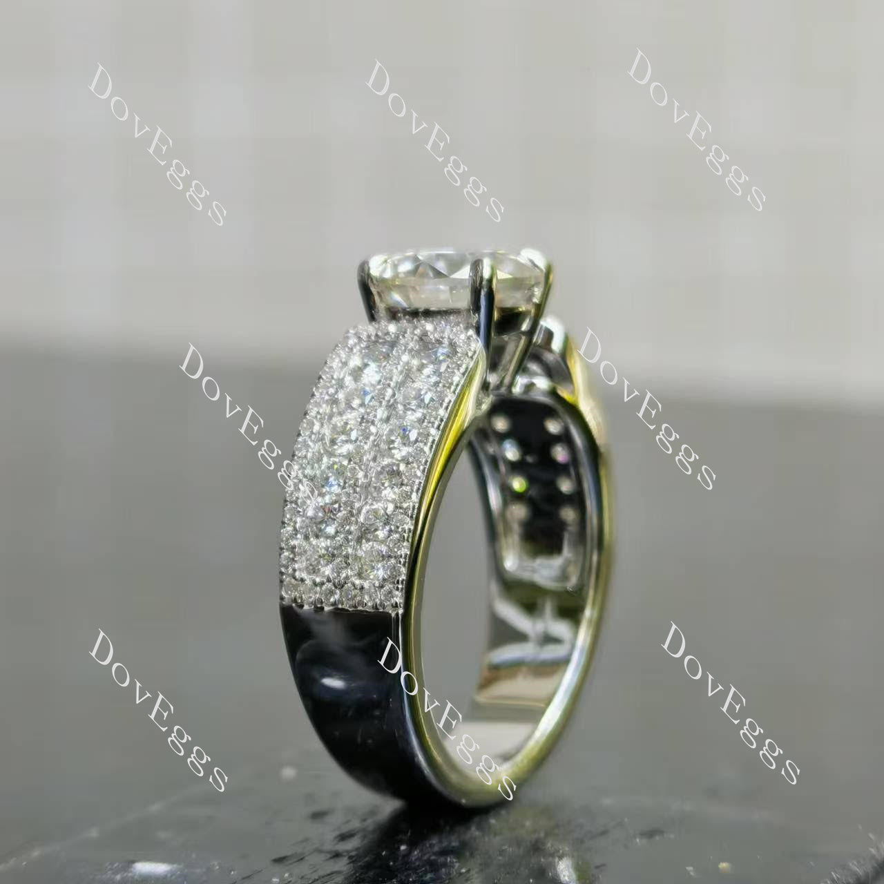 (size 6.25) Doveggs sterling silver 1.5ct round moissanite ring