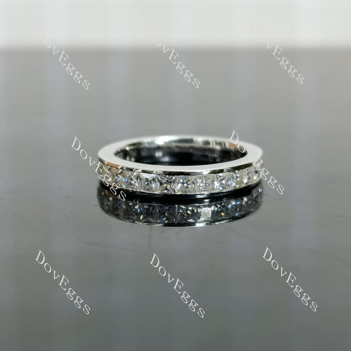 (size 3.5) Doveggs sterling silver princess moissanite wedding band