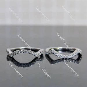 (size 5.75) Doveggs sterling silver 2ct cushion moissanite ring bridal set(3 rings)