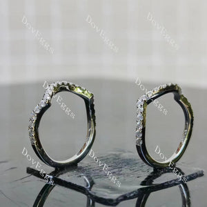 (size 5.75) Doveggs sterling silver 2ct cushion moissanite ring bridal set(3 rings)