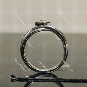 (size 8.25) Doveggs sterling silver 0.81ct round D color VS1 lab grown diamond engagement ring(certified)