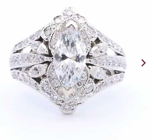 Semi mount for 3.26 carat marquise stone from client