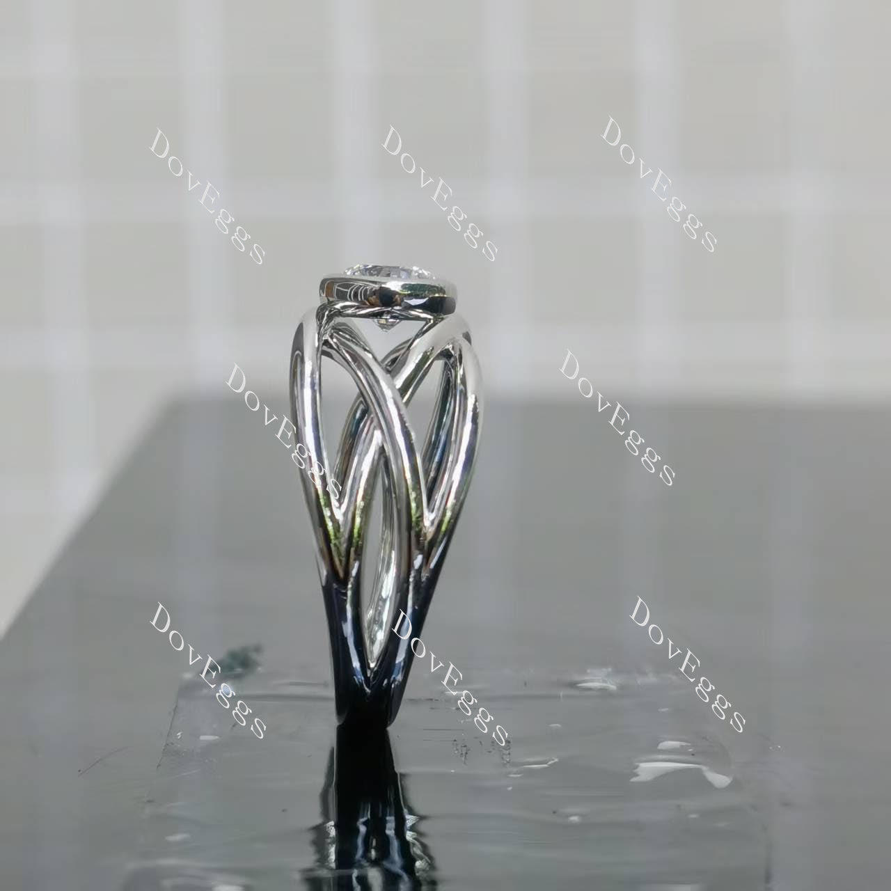 (size 8.25) Doveggs sterling silver 0.81ct round D color VS1 lab grown diamond engagement ring(certified)