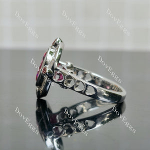 (size 7) Doveggs sterling silver 4ct oval pink sapphire colored gem engagement ring