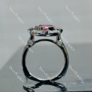 (size 7) Doveggs sterling silver 4ct oval pink sapphire colored gem engagement ring