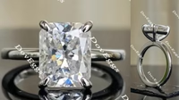 Best place to buy lab grown diamonds: Solitaire Art Deco ethical lab diamond Engagement Ring. Timeless & elegant setting in gold/platinum. | DovEggs