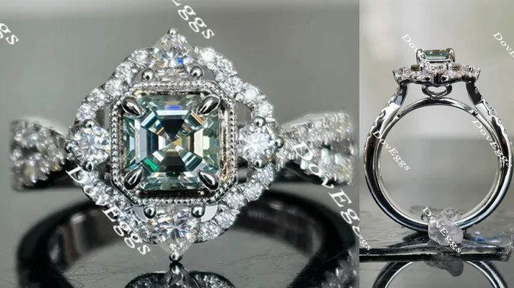 Art Deco vintage pave custom lab diamond Engagement Ring | DovEggs