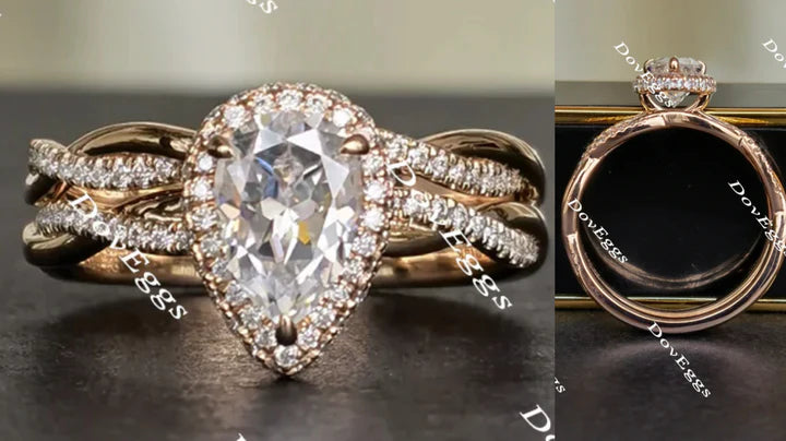 Halo pave custom lab diamond Engagement Ring | DovEggs