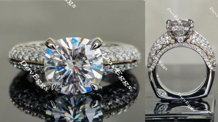 ethical lab diamonds half eternity pave engagement ring setting  | DovEggsDovEggs