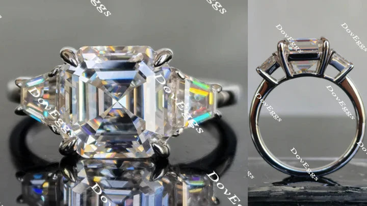 Three stone ethical lab diamond Engagement Ring | DovEggs