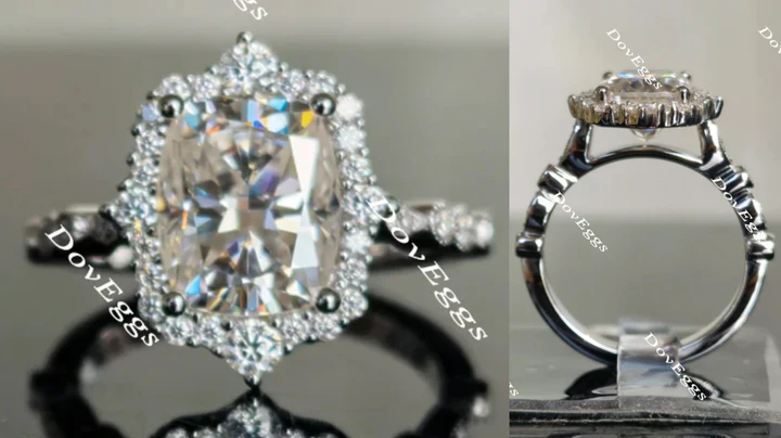 Halo ethical lab diamond Engagement Ring | DovEggs