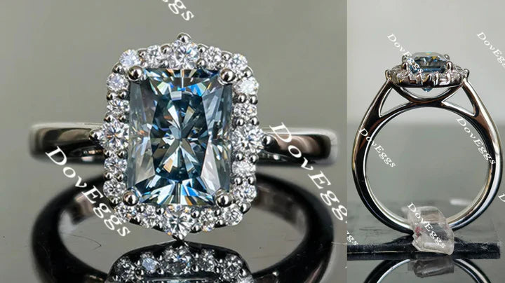Halo ethical lab diamond Engagement Ring | DovEggs