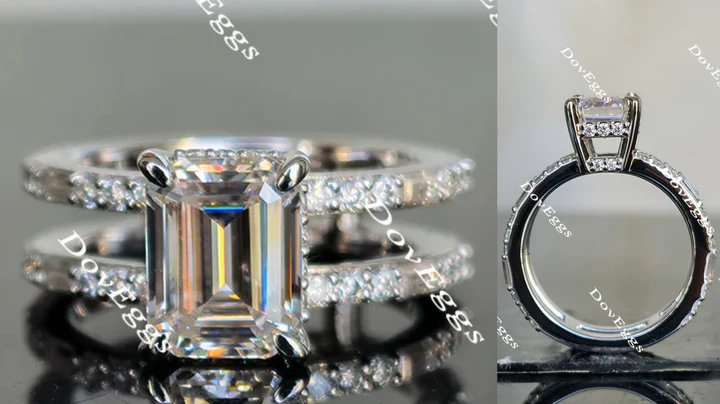 Pave eternity ethical lab diamond Engagement Ring | DovEggs