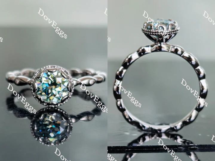 Vintage bezel custom lab diamond Engagement Ring | DovEggs