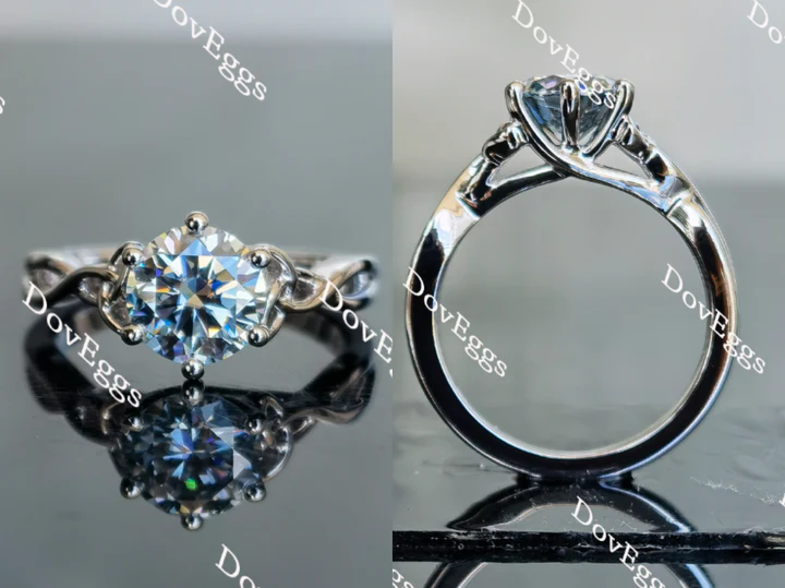 Hollow out band solitaire ethical lab diamond Engagement Ring | DovEggs