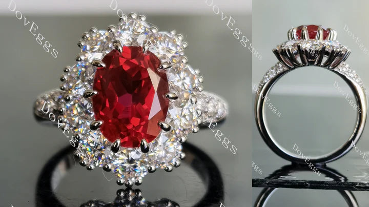 Halo ethical lab diamond Engagement Ring | DovEggs