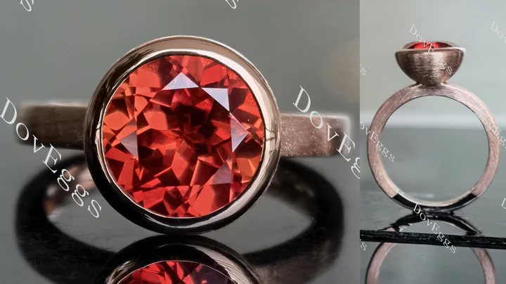 Bezel textured ethical lab diamond Engagement Ring | DovEggs