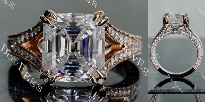 Vintage channel set engagement ring setting for custom ethical lab diamonds | DovEggs
