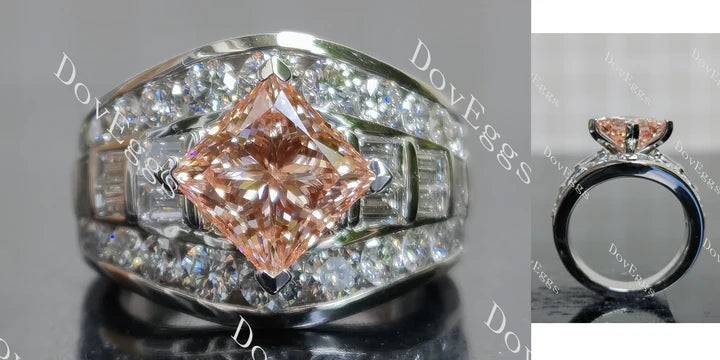 Ethical lab diamond vintage engagement ring with channel set | DovEggs