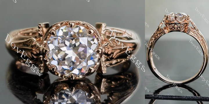 Vintage solitaire ethical lab diamond Engagement Ring | DovEggs