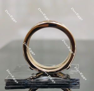 Doveggs princess moissanite wedding band/moissanite enhancer-8.1mm band width