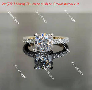 Doveggs cushion paved moissanite engagement ring