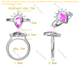 Doveggs pear bezel colored gem engagement ring