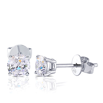 doveggs 0.6ct/0.8ct def color round lab created diamond earrings - DovEggs-Seattle