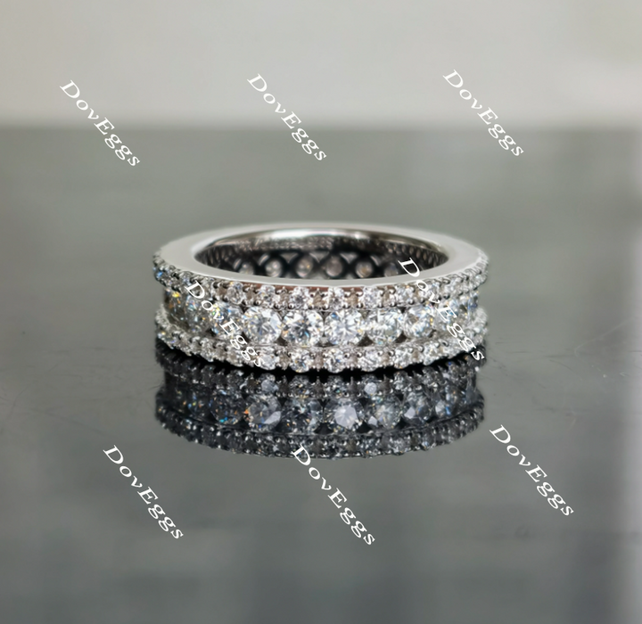 Doveggs round full eternity channel set moissanite/lab grown diamond wedding bands-5.5mm band width - DovEggs-Seattle