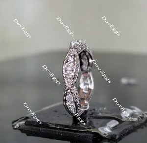 Doveggs anniversary Art deco moissanite/lab grown diamond wedding band-4.2mm band width