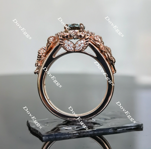 The Misty angel art deco oval emgagement ring