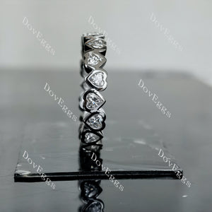 Doveggs heart eternity bezel moissanite/lab grown diamond wedding band-4.2mm band width