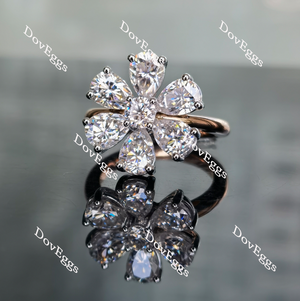 Doveggs round pear floral moissanite engagement ring