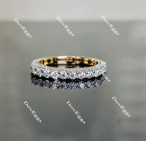 Doveggs round vintage moissanite/lab grown diamond wedding band-2.4mm band width