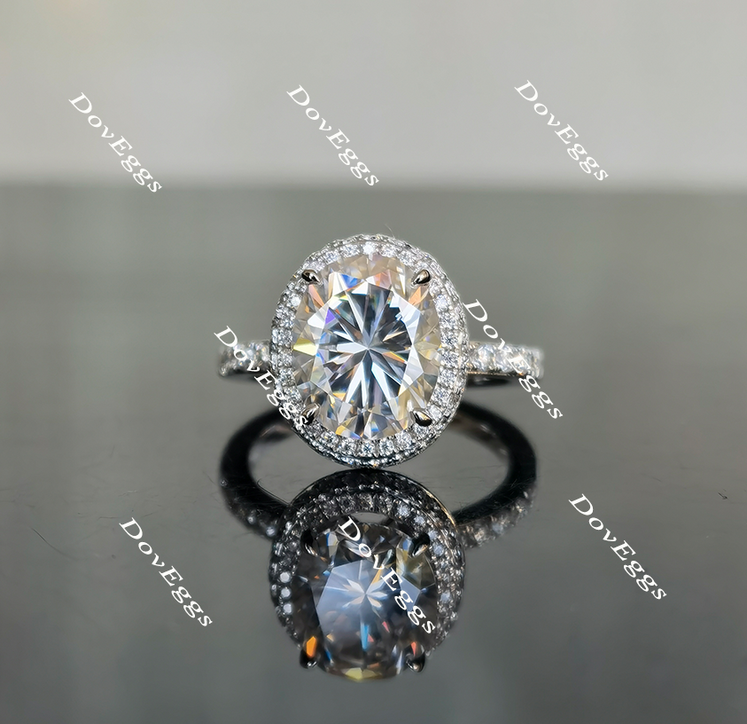 halo moissanite engagement ring