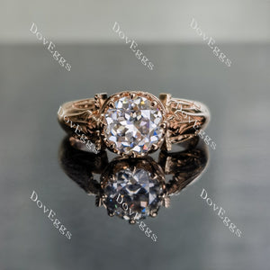 Doveggs round vintage moissanite engagement ring