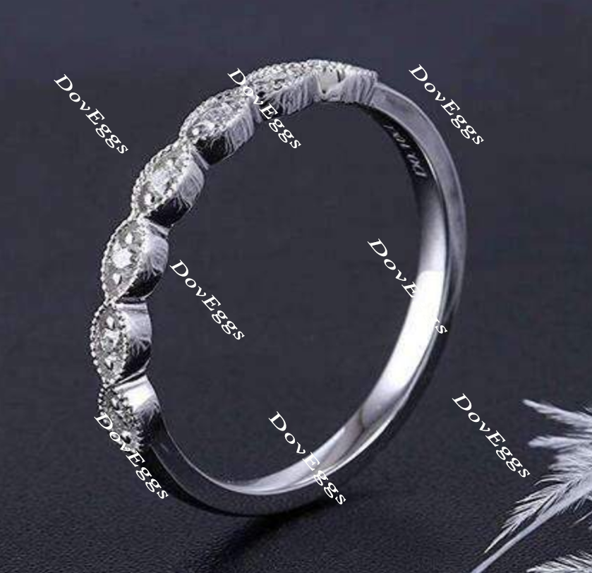 Doveggs Half eternity stacking infinity moissanite wedding band/lab diamond bands-1.7mm band width