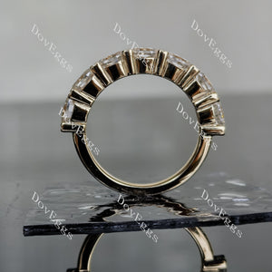 Doveggs oval seven stones moissanite/lab grown diamond wedding band-2.5mm band width