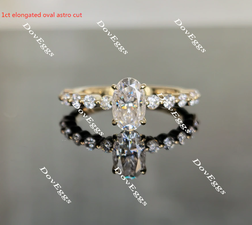 Doveggs oval moissanite engagement ring for women