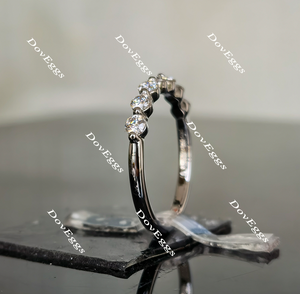 Doveggs round seven stone moissanite/lab grown diamond wedding band-2.0mm band width