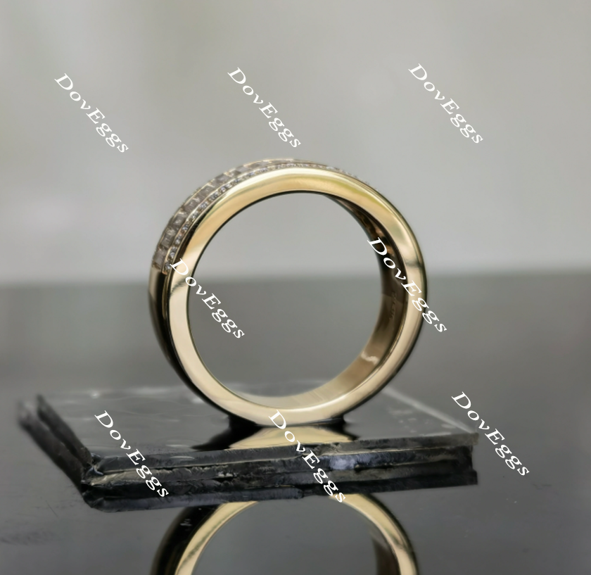 Doveggs half eternity channel set moissanite/lab grown diamond wedding band-4mm band width