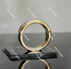 Doveggs half eternity channel set moissanite/lab grown diamond wedding band-4mm band width