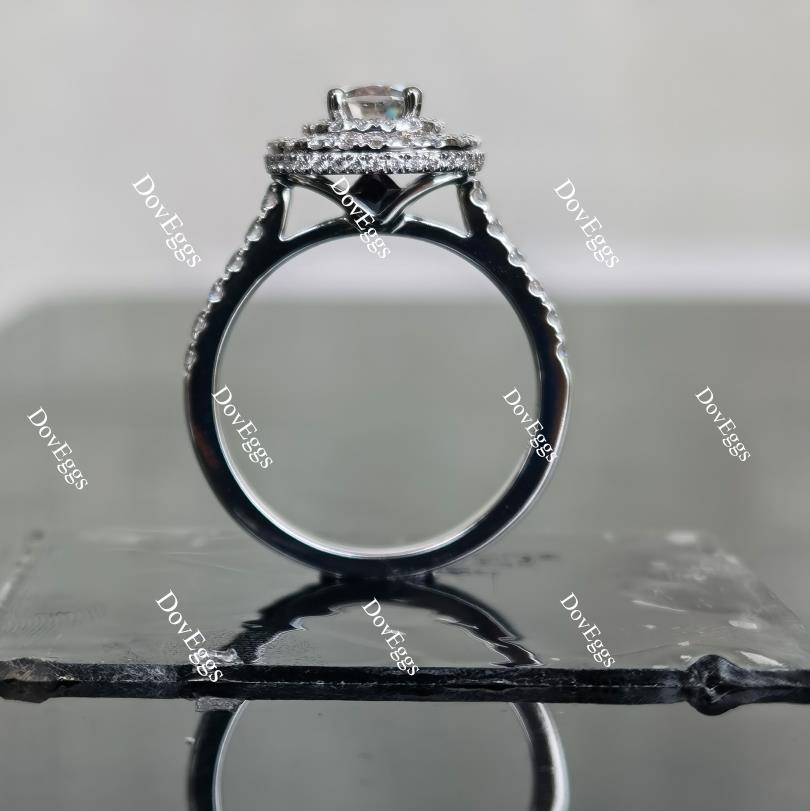 Doveggs pave double halo moissanite engagement ring