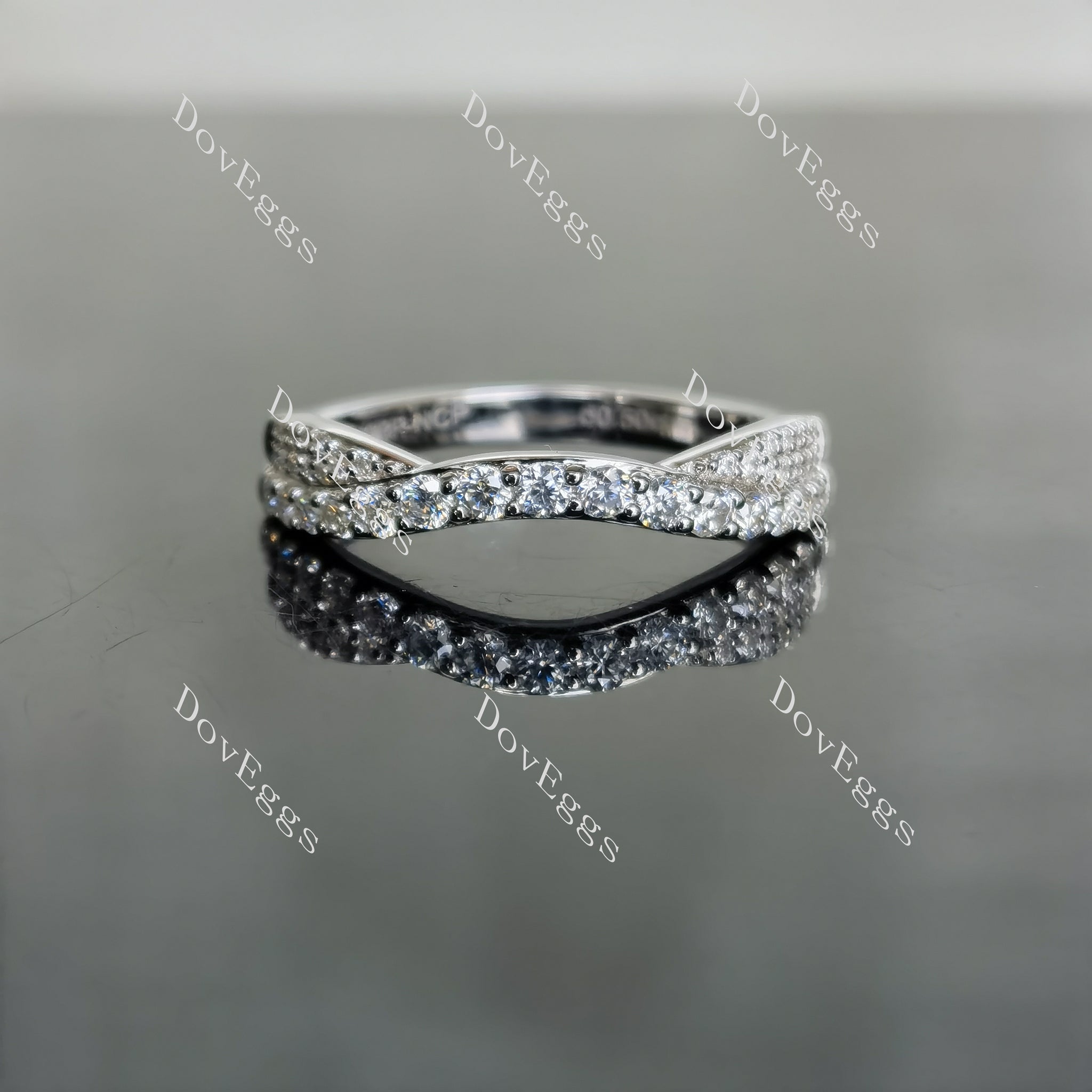 doveggs cushion halo moissanite bridal set (3 rings)