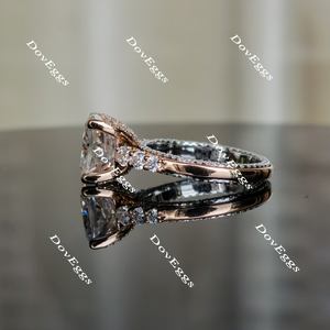 Doveggs oval side-stone moissanite engagement ring