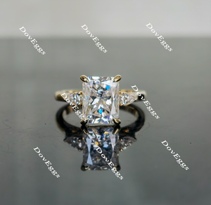 three stone moissanite engagement ring