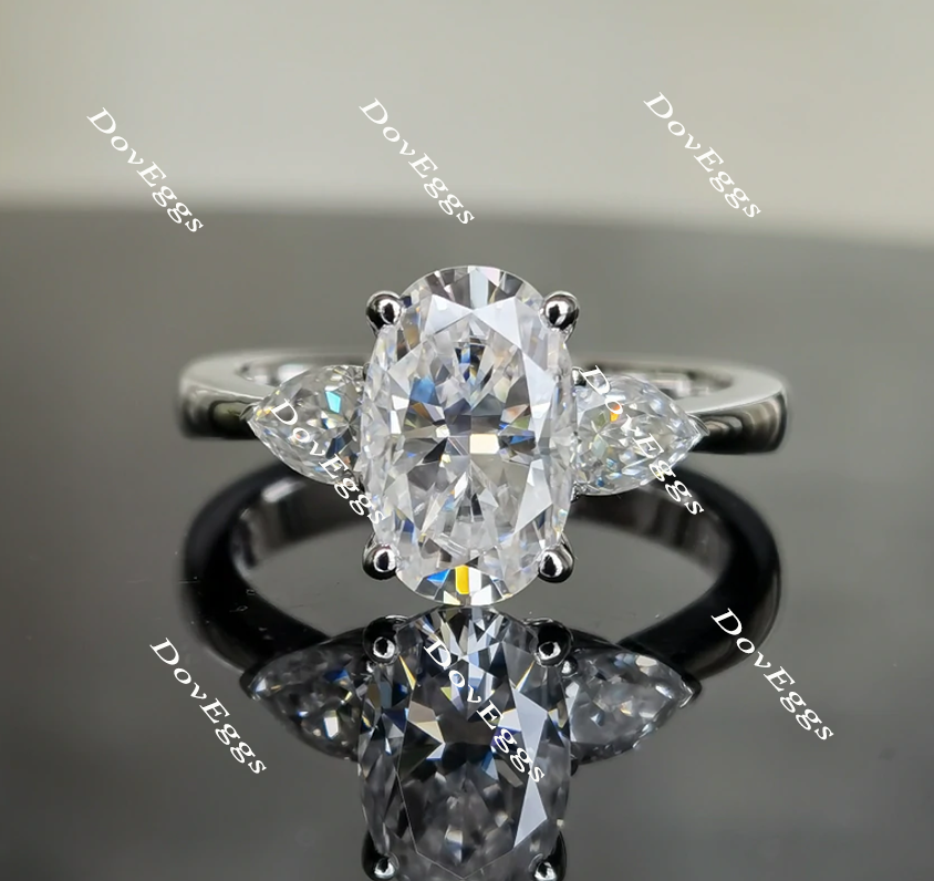 three-stone moissanite engagement ring