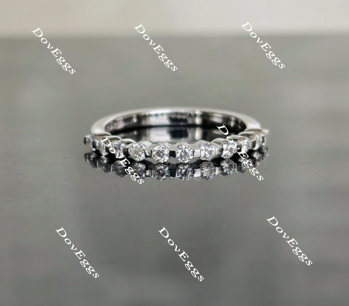 Doveggs round moissanite/lab grown diamond wedding band-2.0mm band width - DovEggs-Seattle