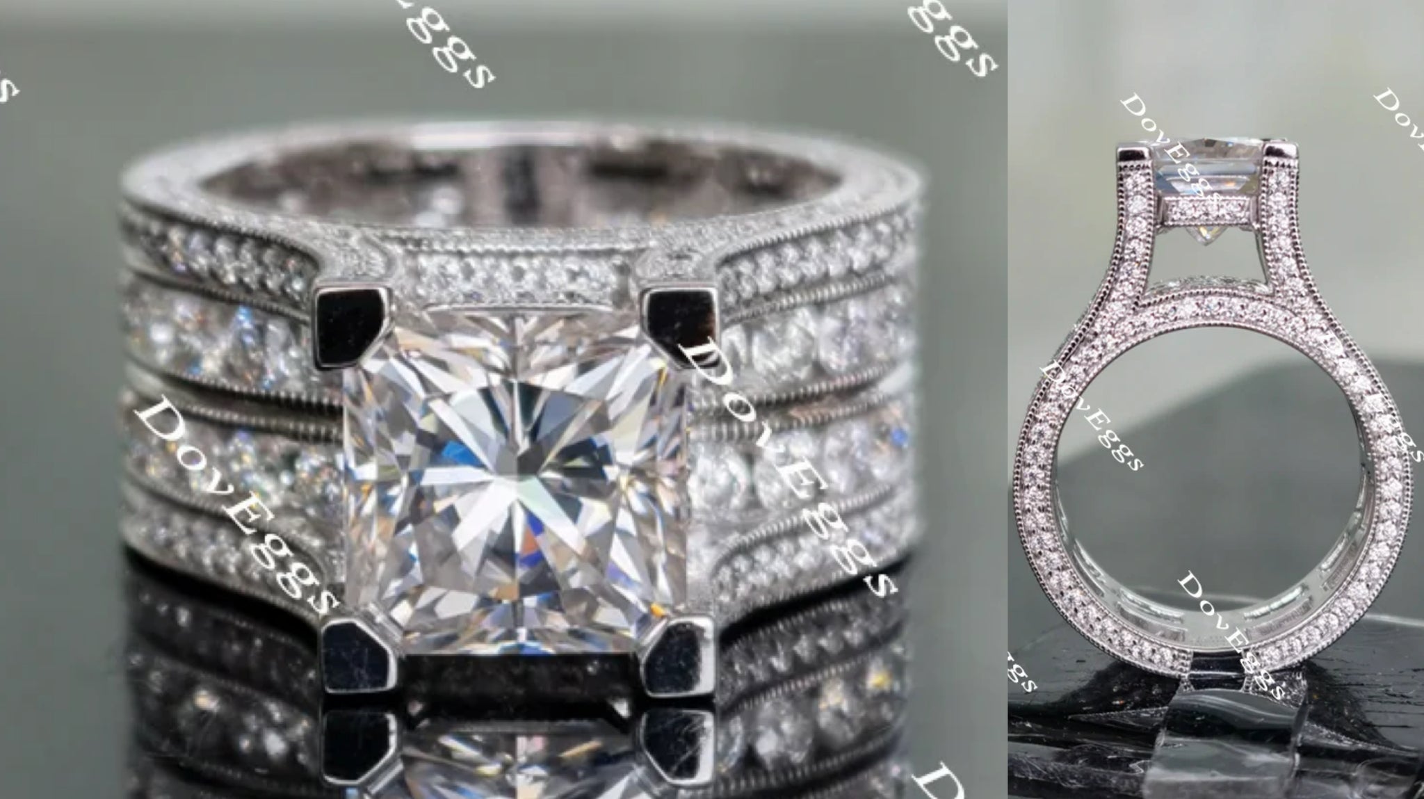 paved moissanite engagement ring
