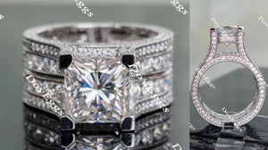 paved moissanite engagement ring